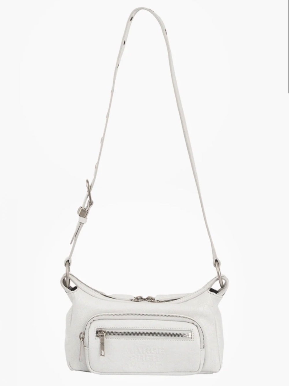 Margesherwood Outpocket mini hobo shoulder bag in off white cracked